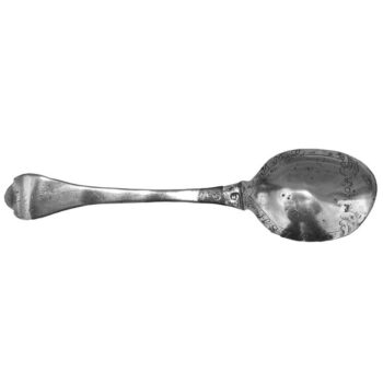 This spoon, which was made by Jacob Nielsen, was brought to the United States in 1825