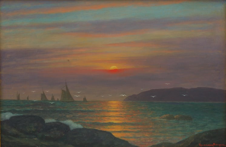 Setting Sun on the Ocean, Gulbrand Sether - Fine Arts
