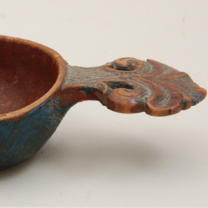 Hand carved dipper with well designed and executed acanthus branch feature image - Decorative Woodcarving