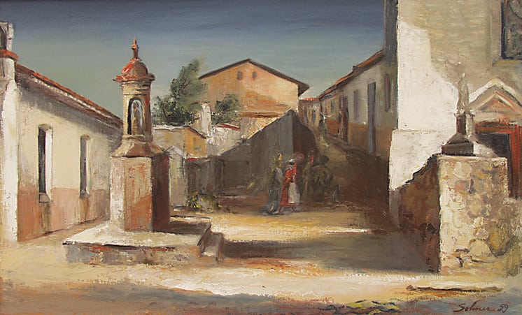 Spanish Village Plaza, J. Theodore Sohner - Fine Arts