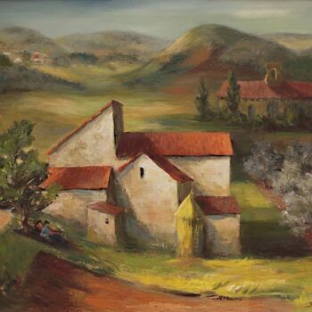 Spanish Village with Church, J. Theodore Sohner - Fine Arts