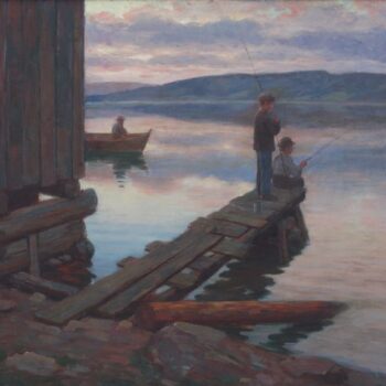 Boys Fishing, Herbjørn Gausta - Fine Arts