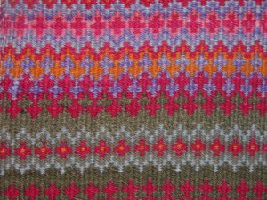 Coverlet with two-ply wool weft in yellow, orange, pink, red, purple, green and blue - Textiles