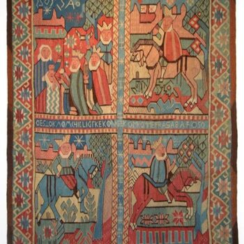 Tapestry design divided into four sections with Magi - Textiles