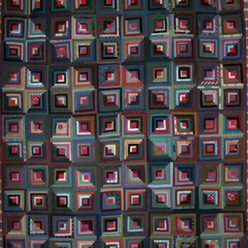 Log cabin quilt done is made of wool and silk - Textiles
