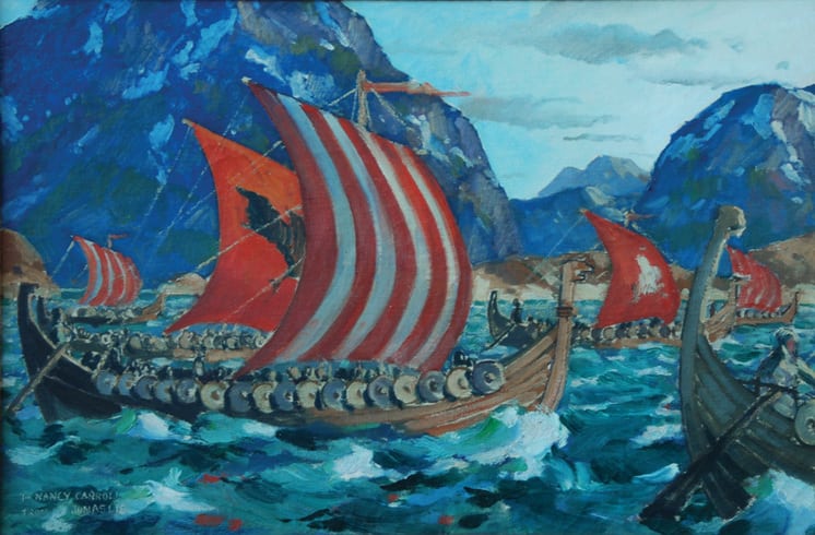 Viking Ship, Jonas Lie - Fine Arts
