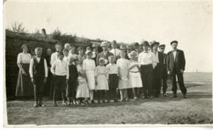 Group of people outside after church.