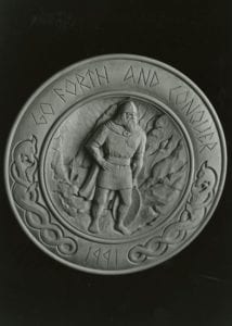 “Go Forth and Conquer” relief-carving plate © 1991 Becky Lusk “Go Forth and Conquer” relief-carving plate © 1991 Becky Lusk